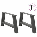 2 db antracitszürke A-alakú acél dohányzóasztal láb 70x(30-31) cm 3