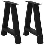 2 db fekete, A-alakú acél dohányzóasztal láb 50 x (42-43) cm