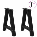 2 db fekete, A-alakú acél dohányzóasztal láb 50 x (42-43) cm 3