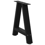 2 db fekete, A-alakú acél dohányzóasztal láb 50 x (42-43) cm 4