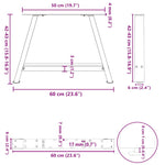 2 db A-alakú dohányzóasztal láb 60 x (42-43) cm acél 10