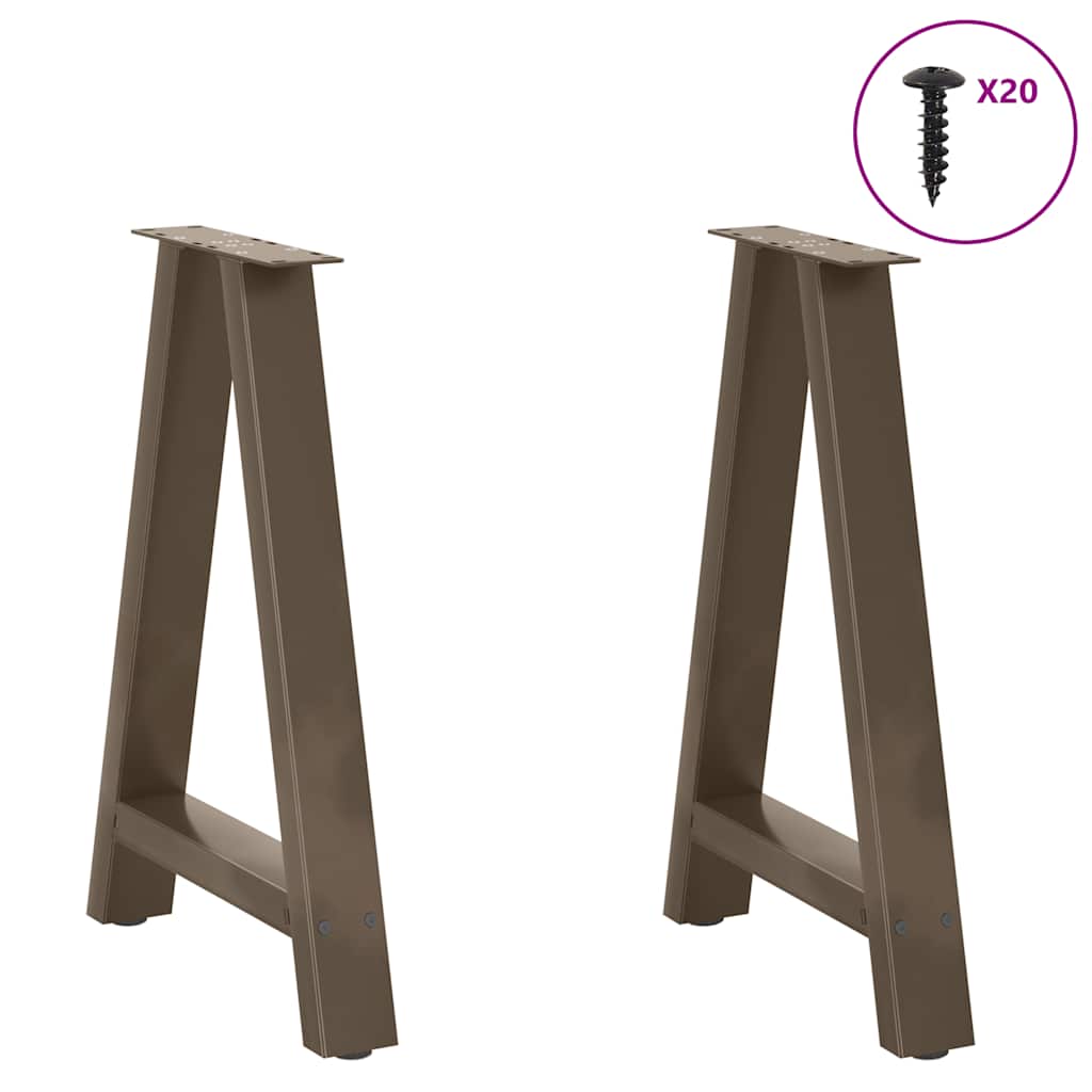 2 db A-alakú étkezőasztal láb 50x(72-73) cm acél 3