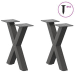 2 db antracitszürke X alakú acél dohányzóasztal láb 30x(30-31) cm 3