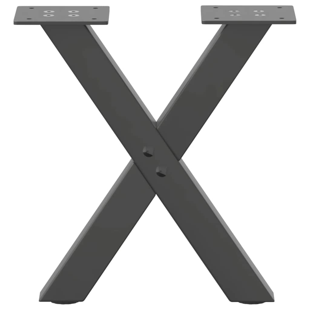 2 db antracitszürke X alakú acél dohányzóasztal láb 30x(30-31) cm 4