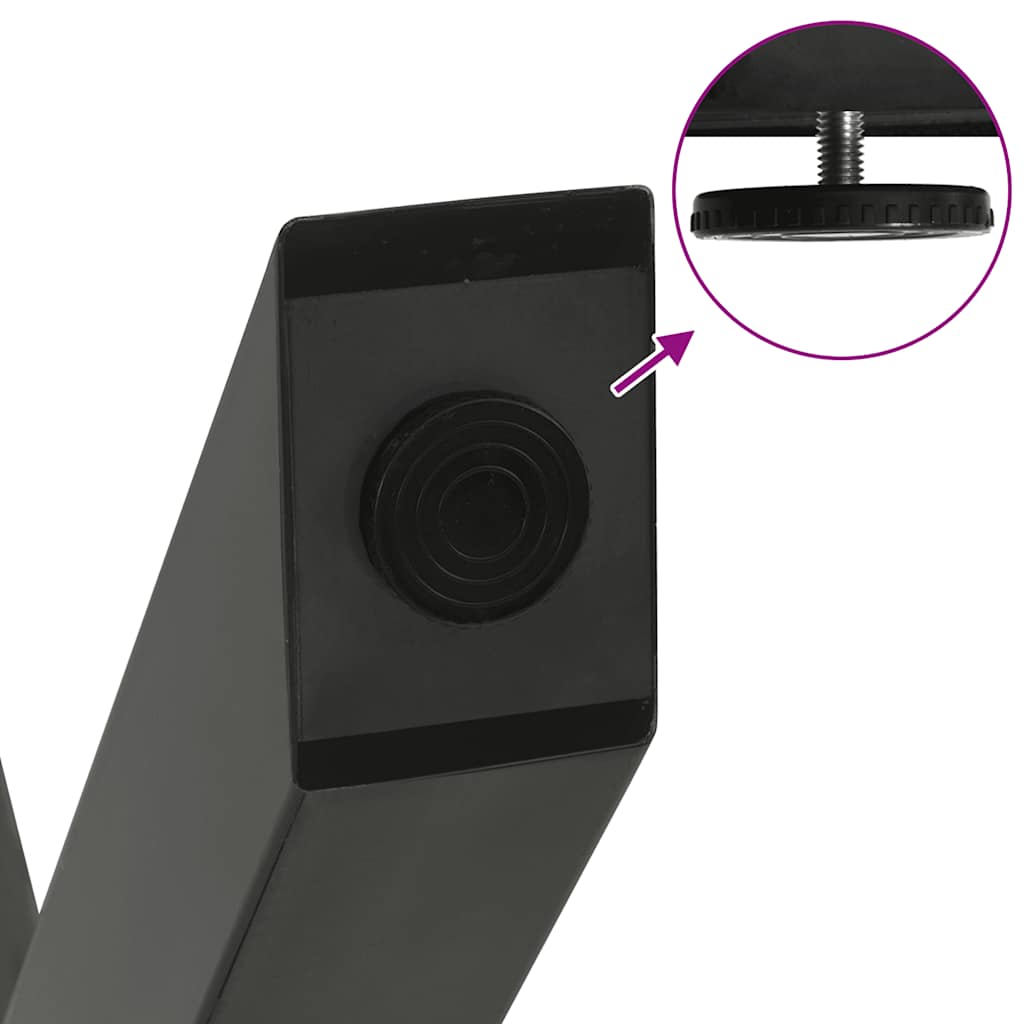 2 db antracitszürke X alakú acél dohányzóasztal láb 30x(30-31) cm 8