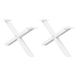2 db fehér, X alakú dohányzóasztal láb 70 x (30-31) cm acél