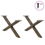 2 db X alakú natúr acél dohányzóasztal láb 70x(30-31) cm 3