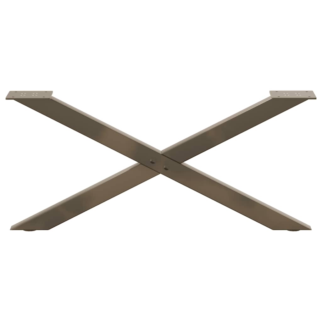 2 db X alakú natúr acél dohányzóasztal láb 70x(30-31) cm 5