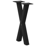 2 db fekete, X alakú acél dohányzóasztal láb 28 x (42-43) cm 4
