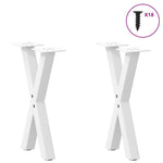 2 db fehér, X alakú dohányzóasztal láb, 38 x (42-43) cm, acél 3