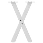 2 db fehér, X alakú dohányzóasztal láb, 38 x (42-43) cm, acél 5