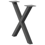 2 db antracitszürke X-alakú acél dohányzóasztal láb 50x(42-43) cm 4