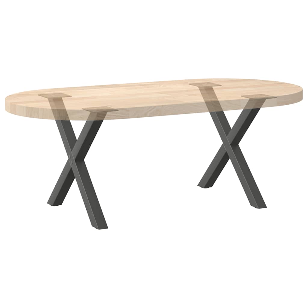 2 db antracitszürke X-alakú acél dohányzóasztal láb 50x(42-43) cm 8