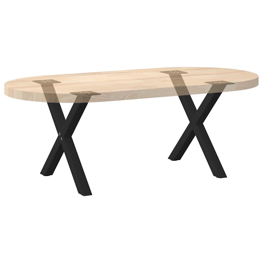 2 db fekete, X alakú acél dohányzóasztal láb 60 x (42-43) cm 8