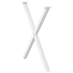 2 db X alakú étkezőasztal láb fehér 70 x (72-73) cm acél étkezőasztal láb 4
