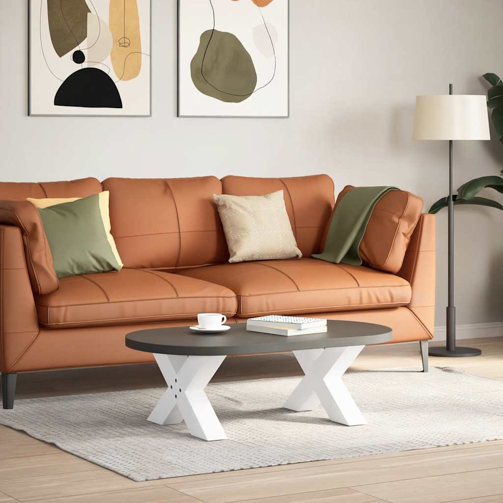 2 db fehér, X alakú acél dohányzóasztal láb 50 x (30-31) cm 2