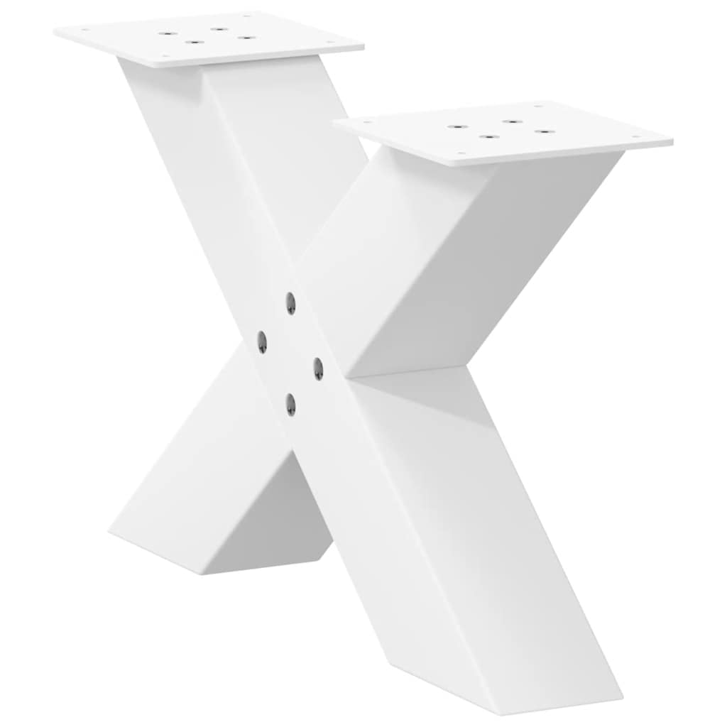 2 db fehér, X alakú acél dohányzóasztal láb 50 x (30-31) cm 4