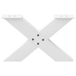2 db fehér, X alakú acél dohányzóasztal láb 50 x (30-31) cm 5