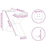2 db fehér, X alakú acél dohányzóasztal láb 50 x (30-31) cm 10