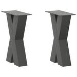 2 db antracitszürke X-alakú acél dohányzóasztal láb 38x(42-43) cm