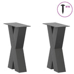 2 db antracitszürke X-alakú acél dohányzóasztal láb 38x(42-43) cm 3