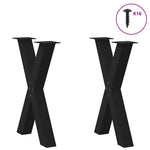 2 db X alakú étkezőasztal láb fekete acél 50 x (72-73) cm 3