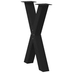 2 db X alakú étkezőasztal láb fekete acél 50 x (72-73) cm 4