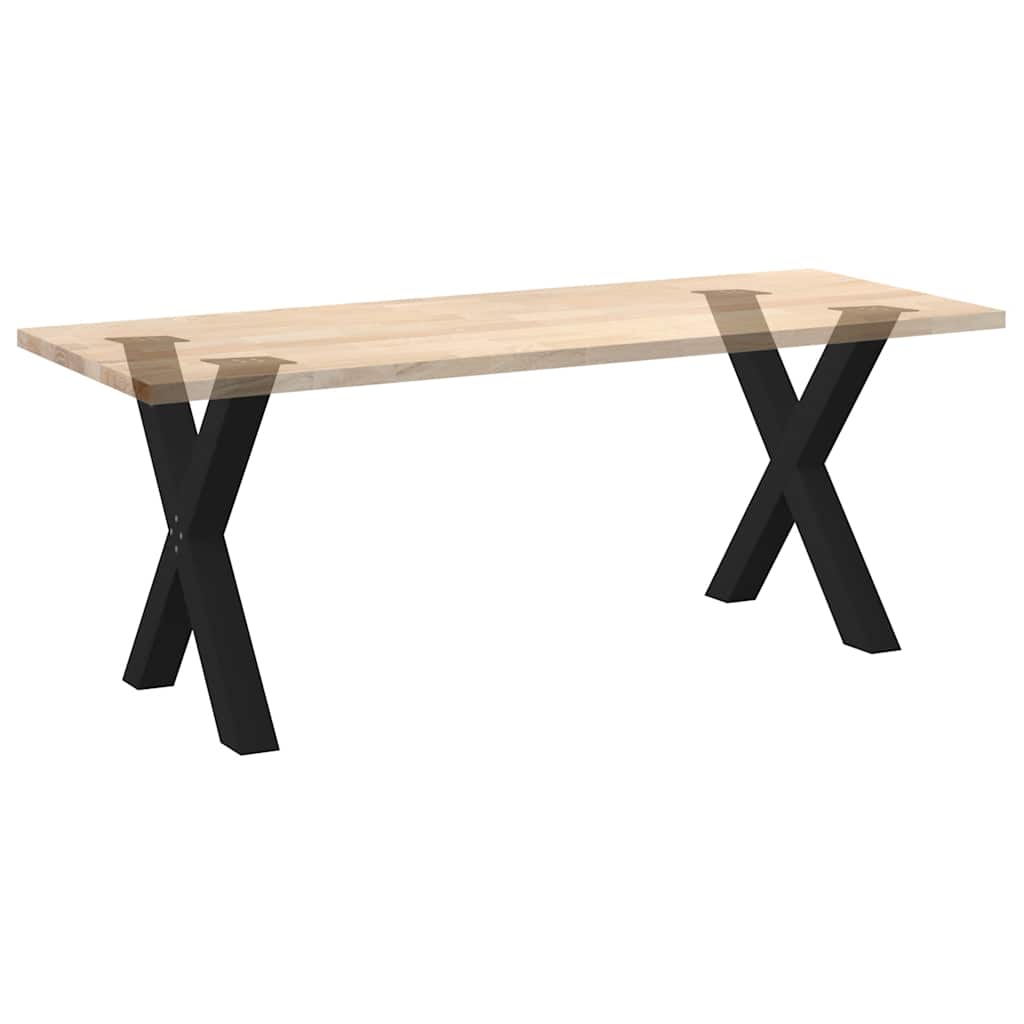 2 db X alakú étkezőasztal láb fekete 80 x (72-73) cm acél étkezőasztal láb 8