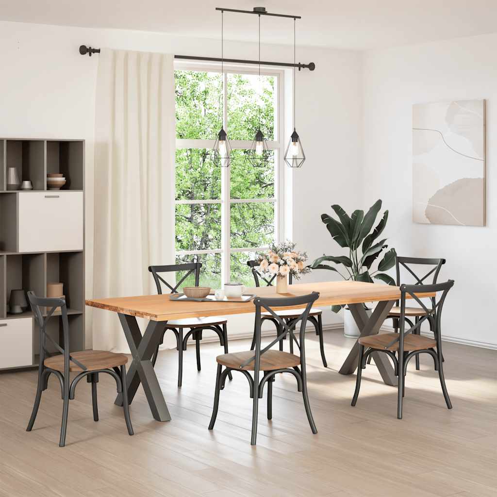 2 db antracitszürke X alakú acél étkezőasztal láb 80x(72-73) cm 2
