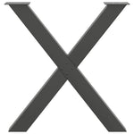 2 db antracitszürke X alakú acél étkezőasztal láb 80x(72-73) cm 5