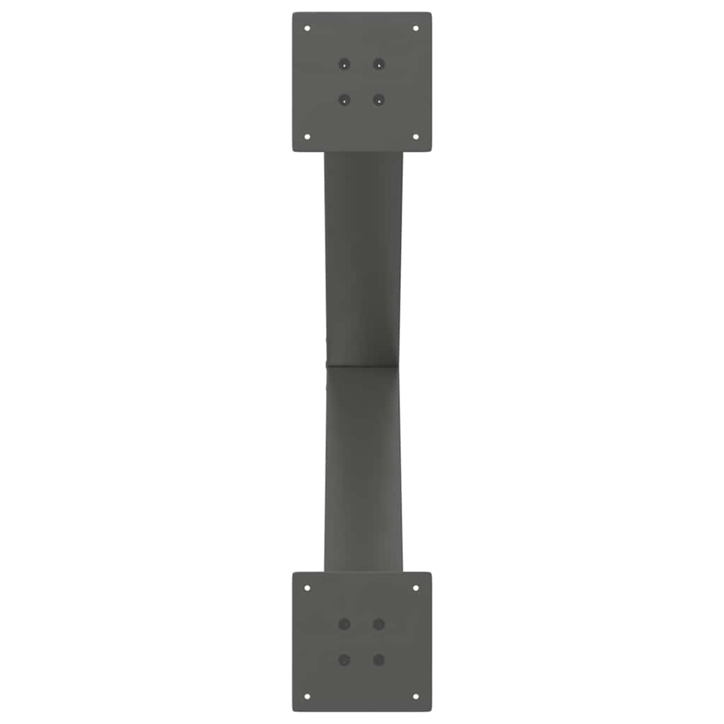 2 db antracitszürke X alakú acél étkezőasztal láb 80x(72-73) cm 7