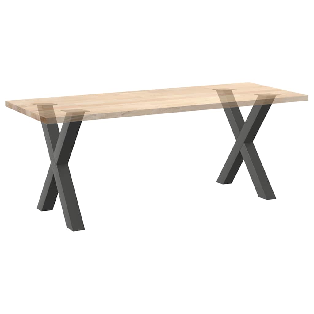 2 db antracitszürke X alakú acél étkezőasztal láb 80x(72-73) cm 8