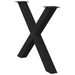 3 db X alakú étkezőasztal láb fekete 90 x (72-73) cm acél étkezőasztal láb 4