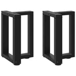 2 db fekete, T-alakú acél dohányzóasztal láb 28x25x(42-43) cm
