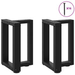 2 db fekete, T-alakú acél dohányzóasztal láb 28x25x(42-43) cm 4