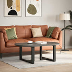 2 db fekete, T-alakú acél dohányzóasztal láb 70x25x(42-43) cm 2