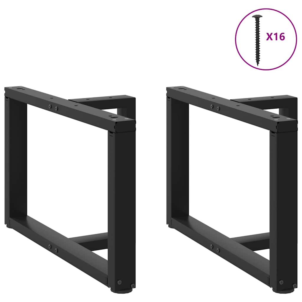 2 db fekete, T-alakú acél dohányzóasztal láb 70x25x(42-43) cm 3