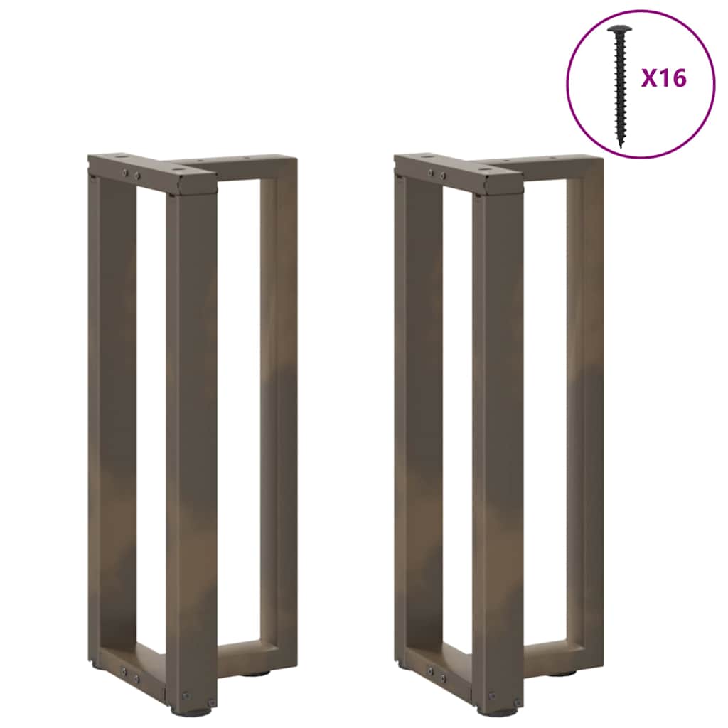 2 db fekete, T-alakú acél konzolasztal láb 25x28x(72-73) cm 3