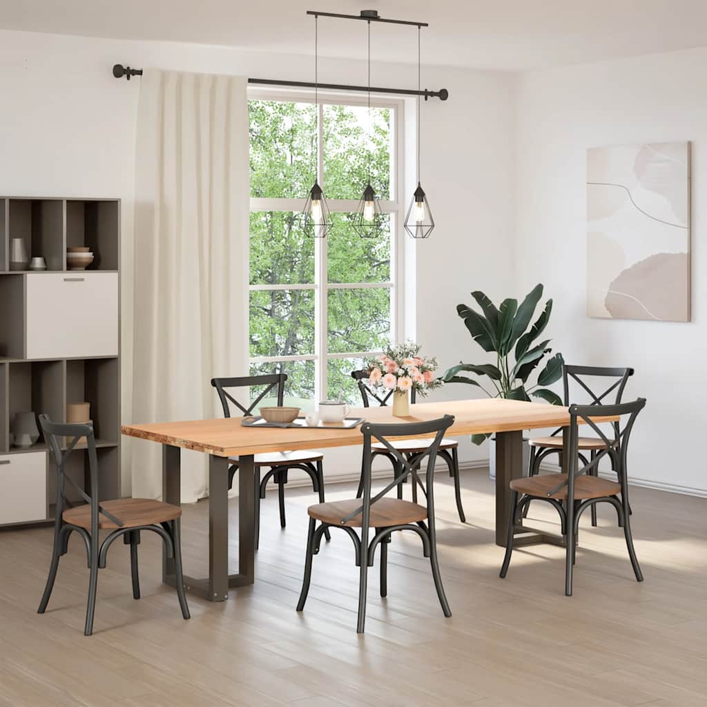 2 db fekete, T-alakú acél étkezőasztal láb 60x35x(72-73) cm 2