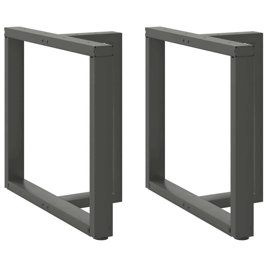 2 db antracitszürke, T-alakú acél étkezőasztal láb 80x35x(72-73) cm