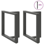 2 db antracitszürke, T-alakú acél étkezőasztal láb 80x35x(72-73) cm 3