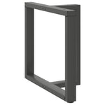 2 db antracitszürke, T-alakú acél étkezőasztal láb 80x35x(72-73) cm 4