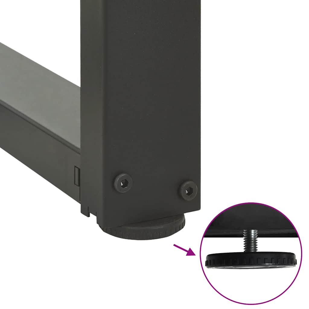 2 db antracitszürke, T-alakú acél étkezőasztal láb 80x35x(72-73) cm 9