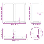 2 db antracitszürke, T-alakú acél étkezőasztal láb 80x35x(72-73) cm 10