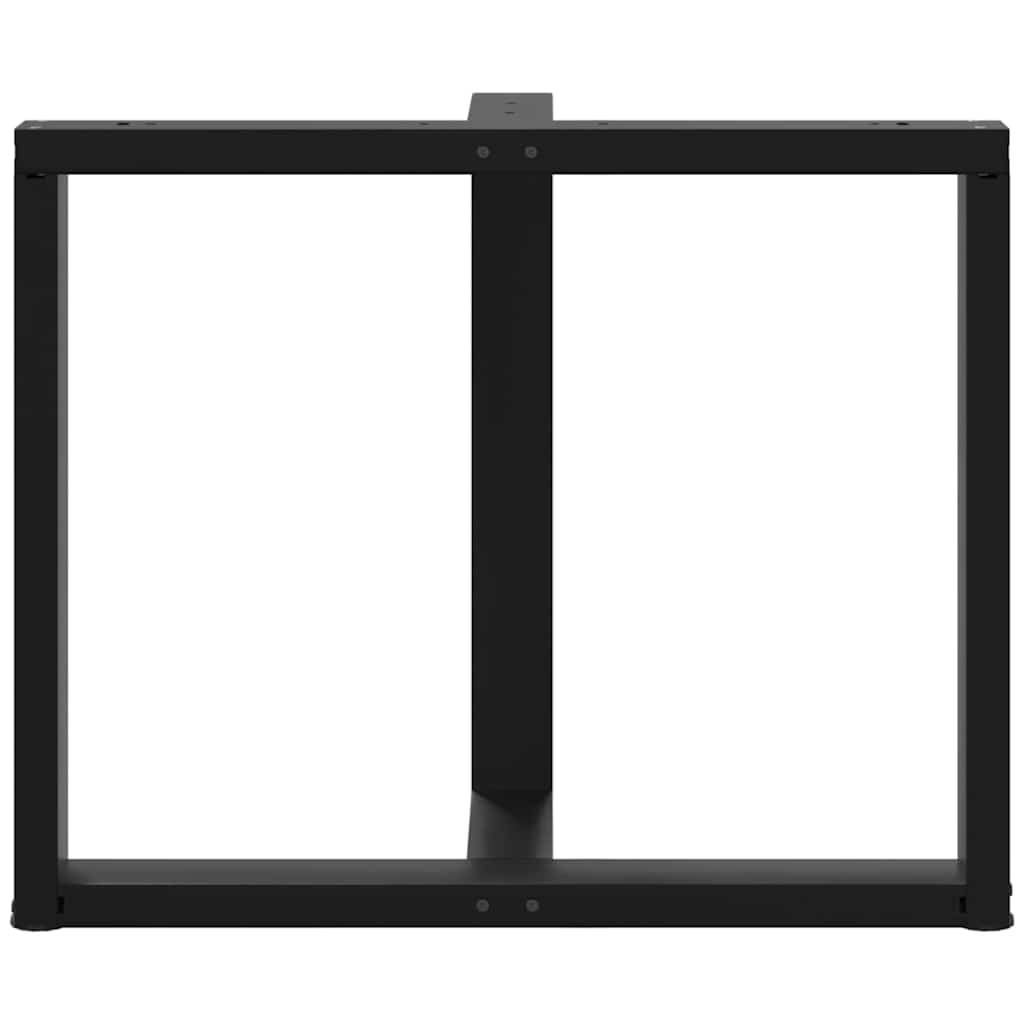 2 db T-alakú étkezőasztal láb fekete 100x35x(72-73) cm acél étkezőasztal 6