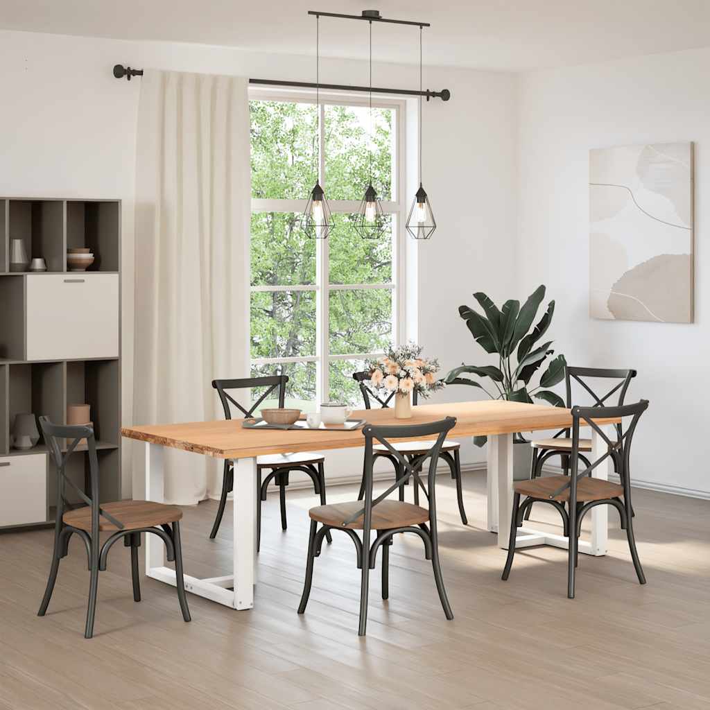 2 db fehér, T-alakú étkezőasztal láb 100 x 35 x (72-73) cm acél 2