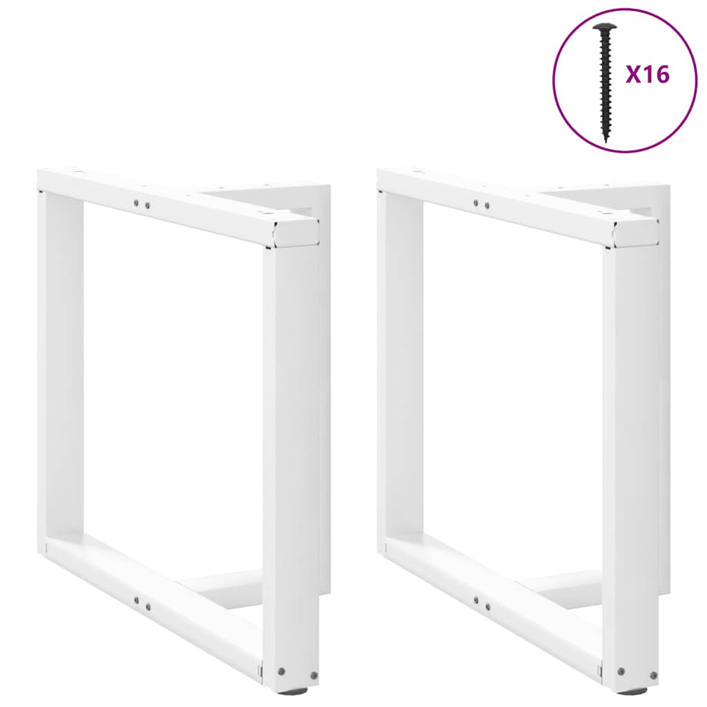 2 db fehér, T-alakú étkezőasztal láb 100 x 35 x (72-73) cm acél 5