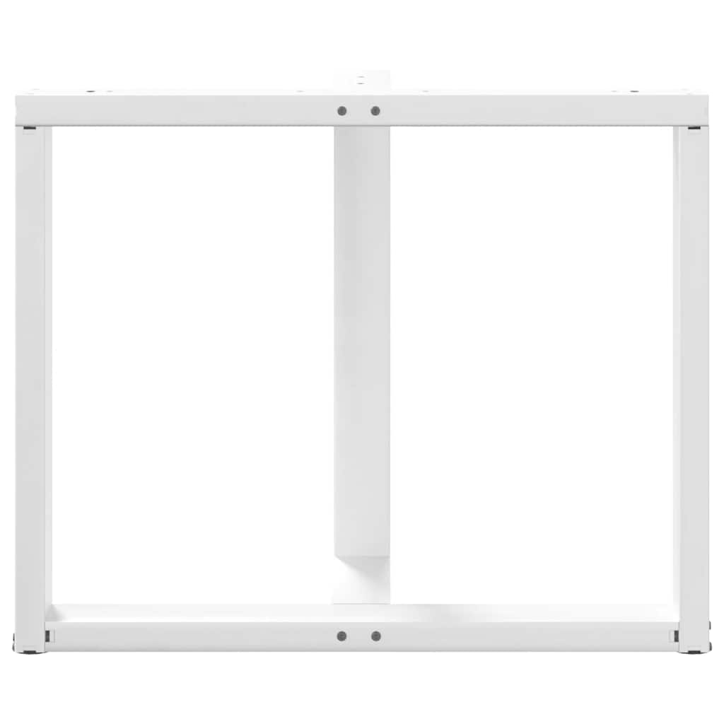 2 db fehér, T-alakú étkezőasztal láb 100 x 35 x (72-73) cm acél 6