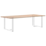 2 db fehér, T-alakú étkezőasztal láb 100 x 35 x (72-73) cm acél 8