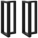 2 db fekete, T-alakú acél bárasztalláb 50x35x(90-91) cm